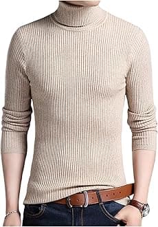 Jueshanzj Mens Pullover Slim Fit Knitwear Warm Turtleneck Sweaters