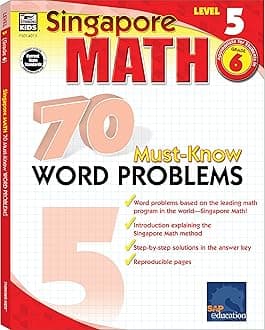 Singapore Math 70 Must-Know Word Problems, Level 5 Paperback – 15 Jun. 2009