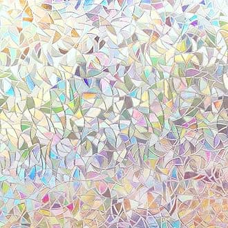 Volcanics Window Privacy Film Static Window Clings Vinyl 3D Window Decals Window Stickers Rainbow Window Film for Glass Door Heat Control Anti UV 17.5 x 157.4 Inches