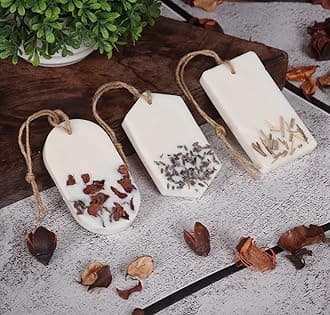 Sachet Tablet Handmade Wax Sachet Rose Scents Home Fragrance for Air Freshner, Wardrobe Freshener, Closets, Drawers, Cupboards, Car, Shoes Racks, Kitchen (Combo of Rose, Lemongrass, Lavender)
