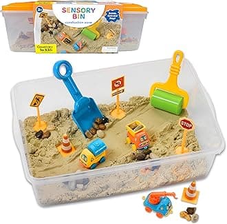 Creativity for Kids Sensory Bin: Construction Zone Playset Sandbox Truck Toys for Kids, 6279000