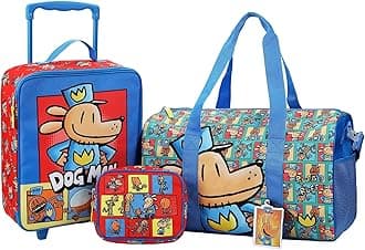Dog Man Character Squares 4-Piece Youth Travel Set Carry on luggage