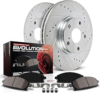 Power Stop K1498 Front Z23 Carbon Fiber Brake Pads with Drilled & Slotted Brake Rotors Kit For Regal, Lumina, Monte Ca, Olds Cutlass Supreme, Pontiac Grand Prix [Model Specific]
