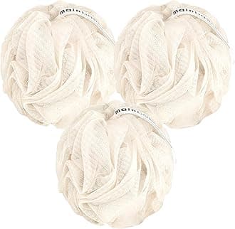 Seaweed Infused Bath Shower Loofah Sponge Pouf Body Wash Scrubber (Set of 3)