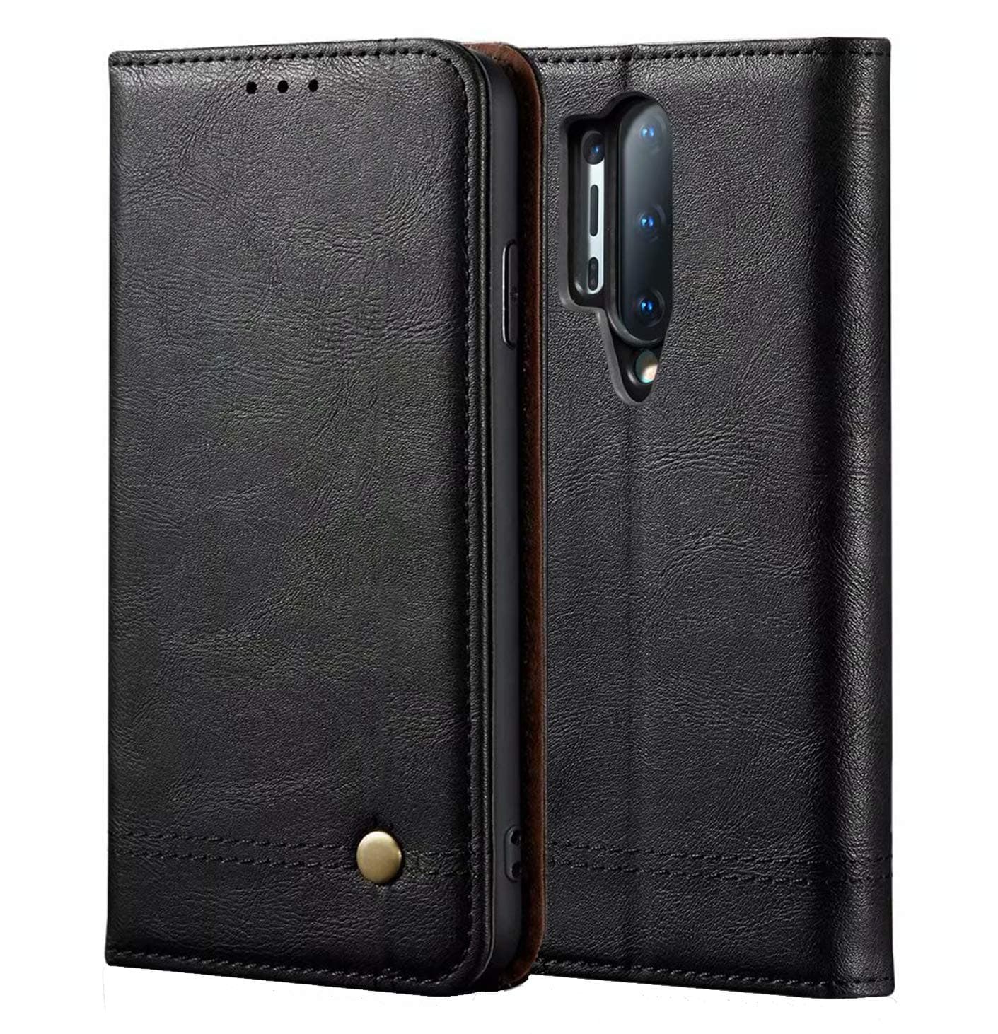 LBYZCASE Phone Case for Oneplus 8 Pro[NOT for Oneplus 8''],Folding Flip Leather Wallet Shockproof Protective Cover with Card Slots Kickstand Magnetic Closure for One Plus 8 Pro (Black)