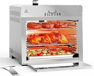 OUTDOORS 1500°F Small Infrared Propane Gas Grill – Portable Steak Broiler & Sear Station, Outdoor Salamander BBQ with Pizza Stone, Stainless Steel