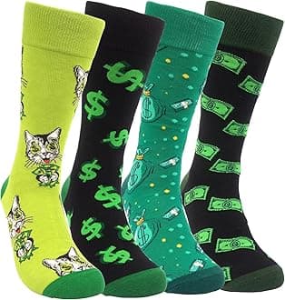 Mens Funny Patterned Dress Socks Novelty Crazy Design Cotton Socks Gift for Him
