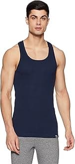 Jockey9922 Men's Super Combed Cotton Rib Racer Back Styling Round Neck Gym Vest