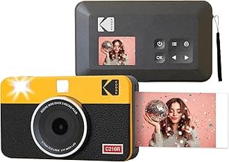 Mini Shot 2 Retro Christmas Gifts 4Pass 2-in-1 Instant Camera and Photo Printer (5.3 x 8.6 cm), Compatible with iOS & Android, 8 Sheets - Yellow