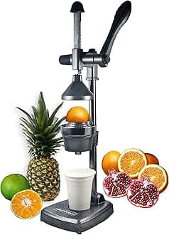 - Aluminium Hand Press Citrus Fruit Juicer, Manual Cold Press Juicer and Squeezer for Fruits and Vegetables - Big (Made in India) Gray Color
