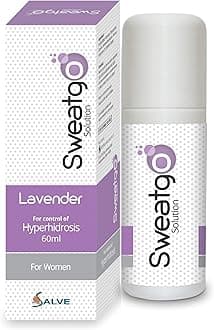 Sweatgo Lavender Roll-On 60ml for Women | Anti-Perspirant Deodorant | Helps Control Excess Sweat (Hyperhidrosis Care) | Long-Lasting Freshness