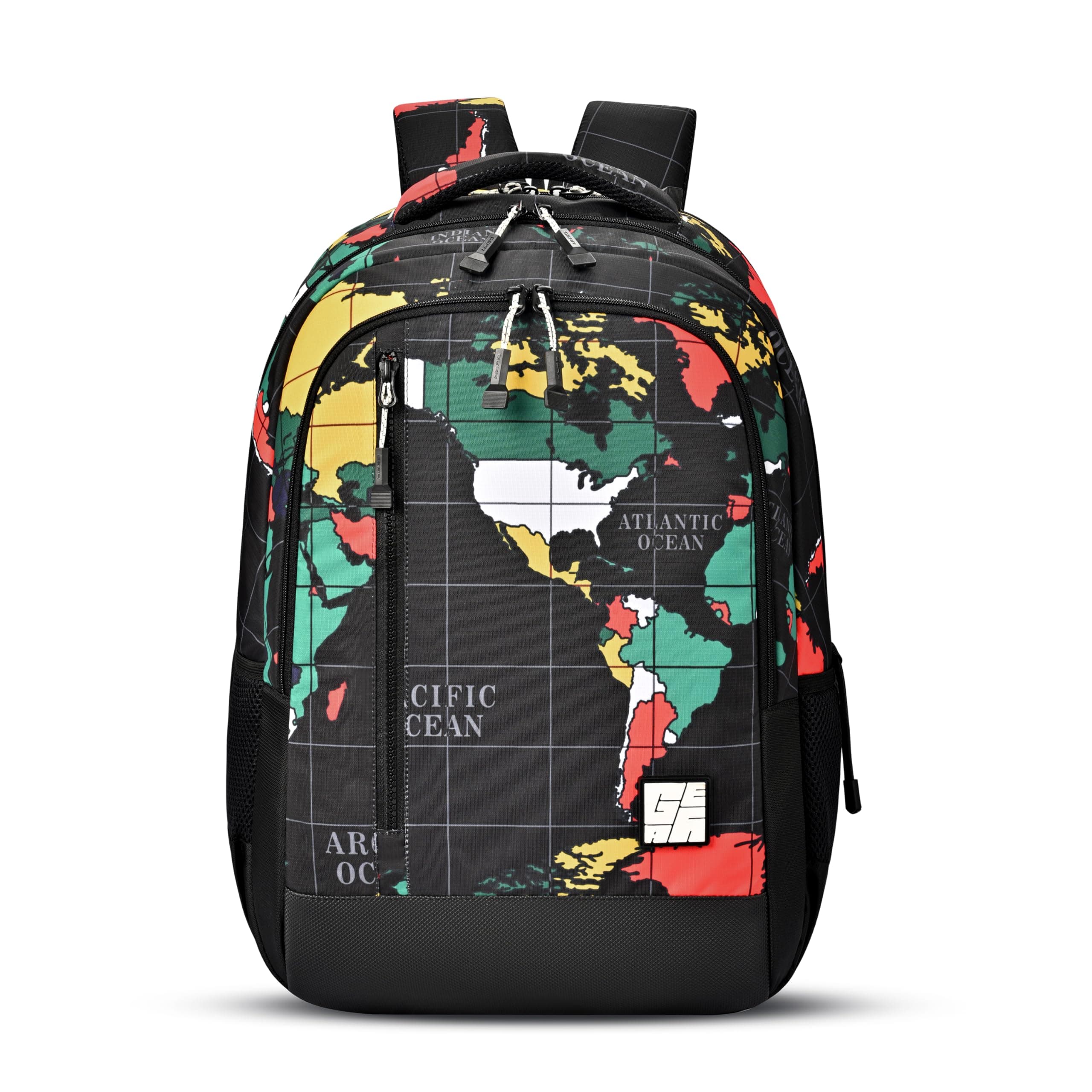 Grid 5 Compartment Backpack 17"/30L Medium Water Resistant School Bag/Casual Backpack/Daypack/Kids Bag for Boys/Girls (Black-Black)