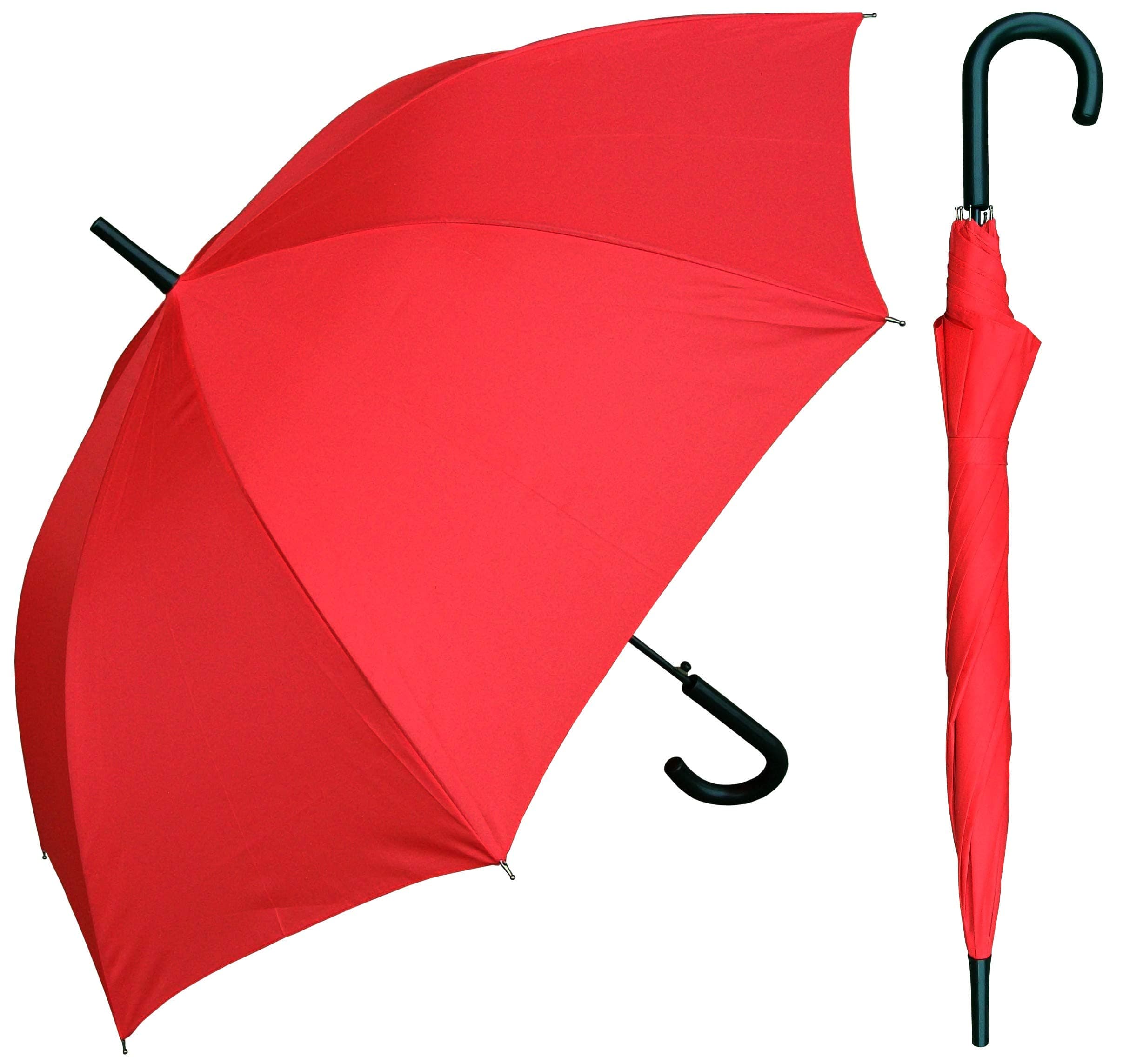 Umbrella 48" Auto Open Red Umbrella with Black Hook Handle (W032TH-RED)