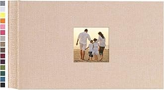 potricher Small Photo Album 4x6 100 Photos Linen Cover Picture Photo Book for Family Wedding Anniversary Baby Vacation (Beige,100 Pockets)