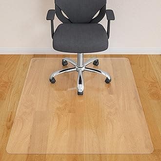 Office Chair Mat for Hardwood Floor- 44" x 58" Clear Computer Desk Chair Mat for Hard Wood/Tile Floors, Easy Glide Plastic Mat for Under Office Chairs on Hardwood for Work & Home