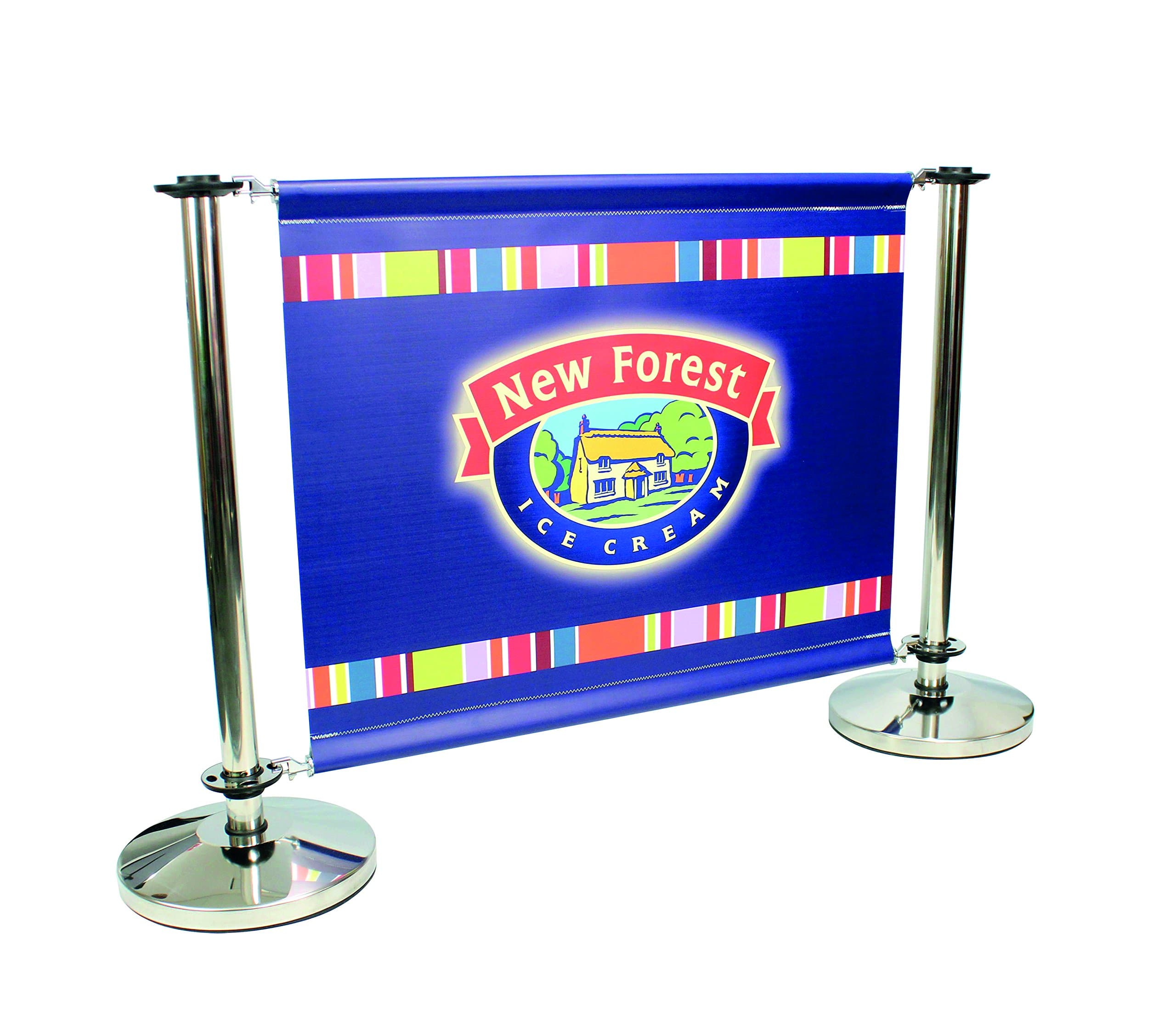 Cafe Barriers with Custom Printed Banners - PVC Printed Banners - Single Sided (1500mm Width)