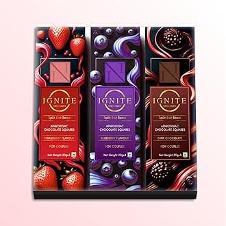 MBDH WellnessIgnite Chocolate Bars For Couples- Sweet Indulgence For Love: Valentine's Day, Date Night & Wedding Gift | 3 Flavors Dark Chocolate, Blueberry, Strawberry