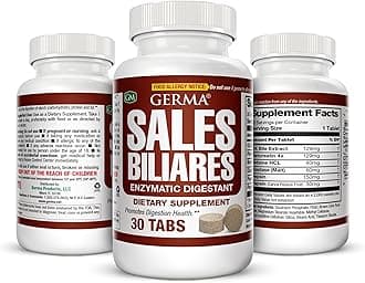 Germa Bile Salts Natural Dietary Supplement, for Liver Support / Sales Biliares Suplemento Dietetico Natural, Ayuda Higado 30 Tabs