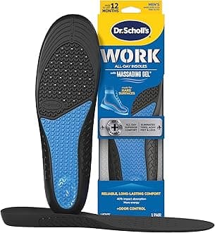 Dr. Scholl's Dr. Shawl Comfort and Energy Work Insoles for Men, 1 Pair, Size 8-14 Black