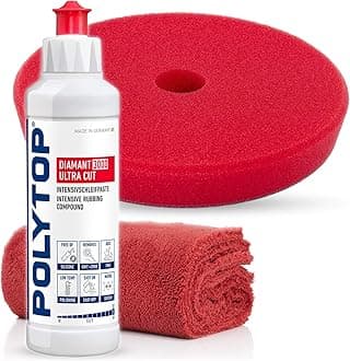 detailmate Polytop Premium Polish Set for Professional Car Preparation, Eccentric Set: Also Suitable for Beginners (Diamond 3000 Ultra Cut + Pad Hard + Polishing Cloth)