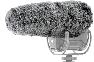 YOUSHARES Microphone Furry Windscreen - Outdoor Wind Cover Muff Mic Wind shield Fur Pop Filter as Foam Cover Compatible with Rode VideoMic Pro+ Microphone