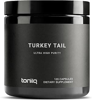 Toniiq Turkey Tail Mushroom Capsules - Ultra High Potency with 20% Beta Glucans - Highly Concentrated - Third-Party Lab Tested - 120 Capsules