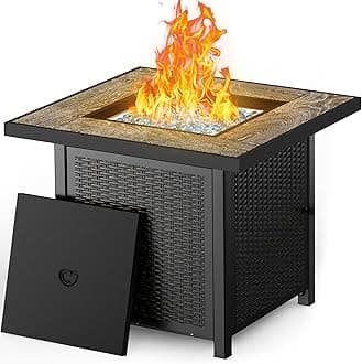 BALI OUTDOORS 50000 BTU Propane Fire Pit for Outdoor, 30 in Fire Pit Table Outdoor, Square Firepits for Outside Backyard, Patio