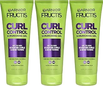 Garnier Fructis Style Curl Scrunch Controlling Gel for Shape & Shine, 6.8 Fl Oz, 3 Count (Packaging May Vary)