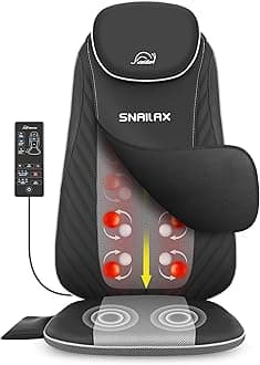 Shiatsu Back Massager with Heat, Upgraded Electric Deep Tissue Kneading Full Body Massage Chair for Back Pain, Home, Office Use, Gifts for Men, Women