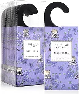 ROSE COTTAGE Large 12 Packs Fresh Linen Hanging Closet Scented Sachets