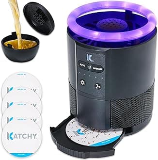 Indoor Fly Trap Catcher & Killer for Mosquito, Gnat, Moth, Fruit Flies Non Zapper Traps for Buzz Free Home (Duo, Black)