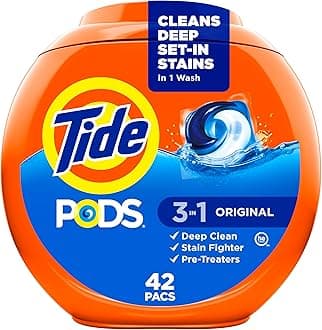 Tide 3-in-1 PODS Laundry Detergent, Original, 42 Count