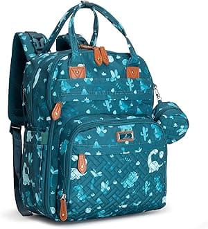 Baby Changing Bag Backpack, Nappy Changing Back Pack Diaper Bags with Changing Mat & Pacifier Holder for Mom & Dad