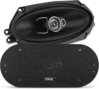 3-Way Universal Car Stereo Speakers - 300W 4" x 10" Triaxial Loud Pro Audio Car Speaker Universal OEM Quick Replacement Component Speaker Vehicle Door/Side Panel Mount Compatible, PL410BK (Pair)