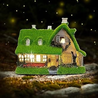 Solar Garden Outdoor Statue Light - Fairy House Lawn Decoration for Patio, Balcony, and Yard - Unique Gift for Any Occasion