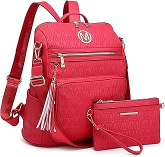 Women Fashion Backpack Purse Convertible Large Rucksack Versatile Travel Shoulder Bags Handbag Set with Tassel