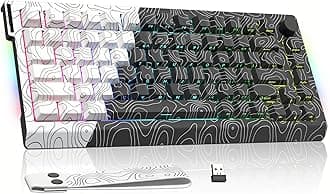 Womier 75% Wireless Mechanical Gaming Keyboard with Topographic Strap,QMK/VIA Creamy Keyboard, RGB Custom Hot Swappable Key Board, PBT Keycaps for Windows & Mac - POM Linear Switch(Q75)