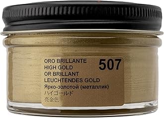 Shoe Cream Professional Shoe Polish for Leather Boots, Shoes, Purse, Furniture Eco Friendly Leather Conditioner 1.7oz - High Gold Metallic #507