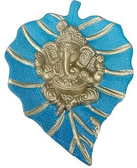 Craft Trade Metal Patta Ganesh Wall Hanging Decorative Religious Showpiece for Home Entrance, Wall Décor and Pooja Room Vastu Items for Home for Good Luck - Blue