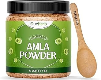 Pure & Natural Amla Powder For Skin & Hair - 200 Gram| 100% Natural Indian Gooseberry Powder With Wooden Spoon
