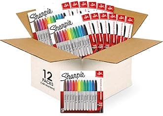 Permanent Markers, Quick Drying And Fade Resistant Fine Tip Marker Set For Wood, Plastic Paper, Metal, And More, Drawing, Coloring, And Poster Marker, Assorted Colors, 144 count (12 packs of 12)