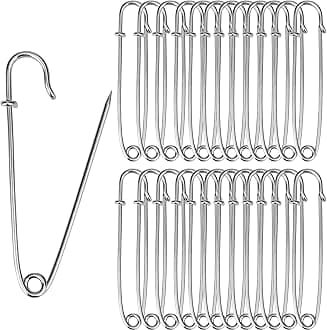 50 PCS 3 Inch Large Safety Pins Dulinkas Large Safety Pins Large Safety Pins Heavy Duty for Blankets Steel Safety Pins Heavy Duty 3" Steel Safety Pins for Clothes Crafts Silver