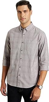 Symbol Premium Men's Stylish Checkered Casual Shirt - Regular Fit | Full Sleeve | Pure Cotton | Smart Casual Wear (Available in Plus Sizes)