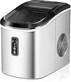 Euhomy Ice Maker Machine Countertop, Makes 26 lbs Ice in 24 hrs-Ice Cubes Ready in 9 Mins, Compact&Lightweight Ice Maker with Ice Scoop and Basket. (Silver)