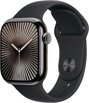 Apple Watch Series 10 [GPS + Cellular, 46mm] - Slate Titanium Case with Black Sport Band, M/L (Renewed)