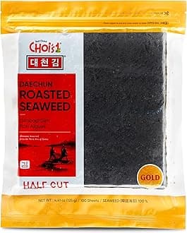 DAECHUN LAVER CO., LTD. Sushi Nori,Resealable, Gold Grade, Product of Korea 100 Half Sheets