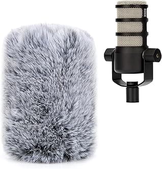 PodMic Pop Filter Furry Cover - Mic Windscreen Wind Cover Customized for Rode PodMic Podcasting Microphone to Blocks Out Plosives(Gray01)