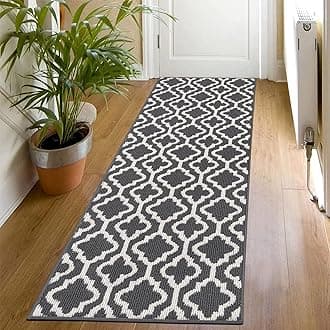 SHACOS Dark Grey Hallway Runner Rug 60x180 cm Non Slip Hall Runners Narrow Rug Washable Carpet Runners for Hallways, Kitchen, Entryway, Laundry