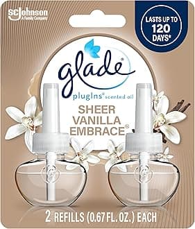 PlugIns Refills Air Freshener, Scented and Essential Oils for Home and Bathroom, Sheer Vanilla Embrace, 1.34 Oz, 2 Count