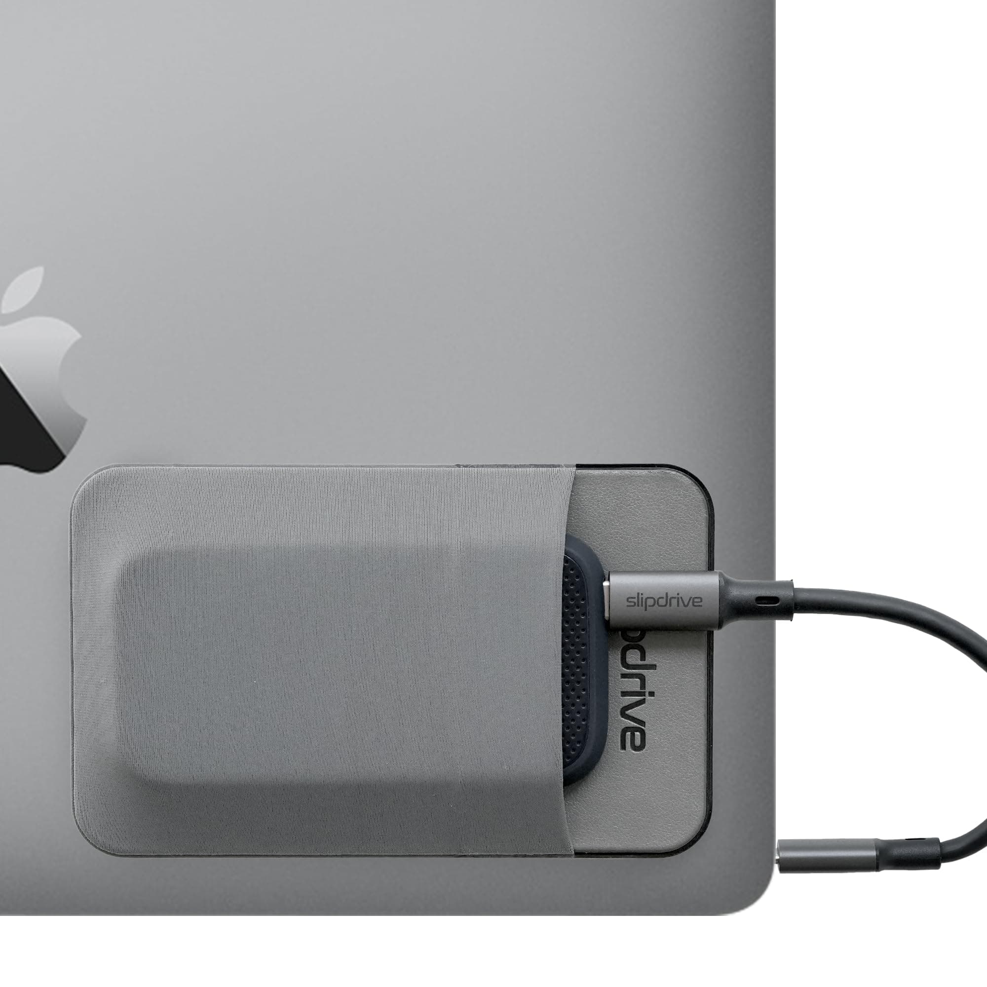 Portable Hard Drive Sleeve for Laptop - SSD Solid State Drive - Reusable Adhesive - 5” x 3.2” Stick on External Hard Drive Carrying Case - Travel Pocket Pouch (Small, Gray)